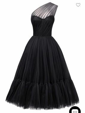 MILLA Black One-Shoulder Cocktail Tulle Dress
